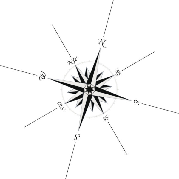 "Compass Rose with direction markings, in vector format (eps)"
